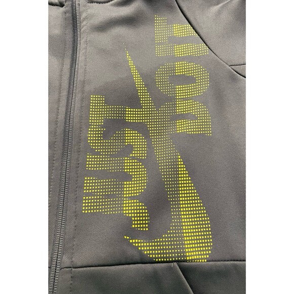 Nike Full Zip Grey Gray & Yellow Boy Track Jacket with Hood, Size Youth 6-7 - Picture 3 of 5